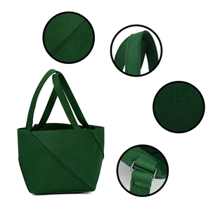 <span class=keywords><strong>Sac</strong></span> fourre-tout en feutre vert foncé 24x24x24cm, léger, écologique, réutilisable, pour femmes, shopping, voyage, bureau, rangement - Product Image 2