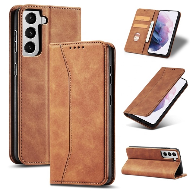 Magnetic Stand Flip Wallet Case Retro Leather Cover with ID Card Slots Protective Mobile Phone Case Purse Style for iphone Samsung A37