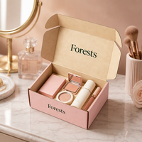 Boîte d'expédition postale pliante en carton ondulé rose personnalisée avec logo pour produits cosmétiques
