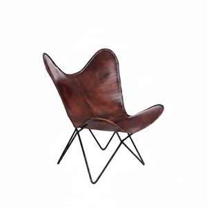Luxury Modern Butterfly Furniture <b>Outdoor</b> Rattan Garden <b>Chairs</b> Portable Genuine Leather Stainless Steel Wood Bedroom Park - Product Image 2
