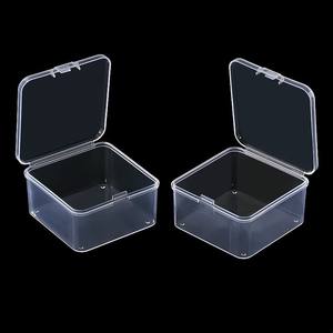 Caja de almacenamiento cuadrada de plástico transparente, 5,5 cm x 5,5 cm x 3,5 cm, con tapa, para joyería, tapones para los oídos, piezas de repuesto, aparejos de pesca - Product Image 5
