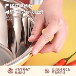 Juego de 3 Recipientes de Acero Inoxidable para Cocina, Multifuncionales y Reforzados, para Lavar Verduras, Arroz, Masa, Huevos, Uso Doméstico - Product Image 5