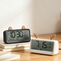 Maßgefertigter Uhrenhersteller Kalender Digitaluhr Batteriebetriebene Feuchtigkeits- und Temperaturanzeige Schlaf-Kinderzimmer Wecker