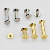 Rivet personnalisé en laiton au carbone en acier inoxydable reliure mâle femelle vis cuir travail Chicago Kit de vis pour ceinture portefeuille