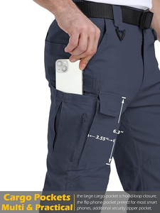 Pantalon de travail léger extensible respirant coupe-vent à fermeture éclair tactique pour homme - Product Image 5