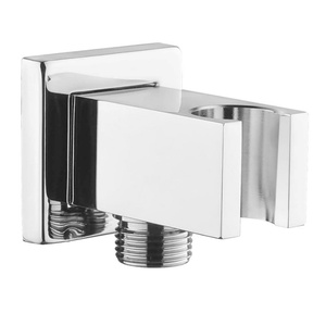 Brass Square 1/2 Inch Shower Hose Connector Wall Supply Elbow with <b>Hand</b> Shower Holder Round Wall Mount Drop Union Water Outlet - Product Image 1