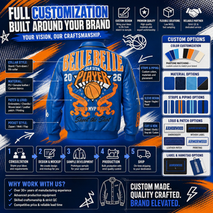 Giacca Varsity in Pelle di Agnello con Applicazioni di Lusso per Uomo, Personalizzabile con Strass, Produzione OEM 2026 - Product Image 4