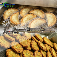 Chaîne de production de friture continue Shepody certifiée CE pour produits à base de pâte (Bakso Goreng, gâteaux de poisson, Tater Tots, Coxinha) – Capacité 100 kg/h
