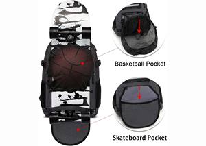 Échantillon gratuit Logo personnalisé Fabrication directe Sac à dos de sport imperméable pour hommes Sac à dos pour ordinateur portable de basketball de skateboard - Product Image 2