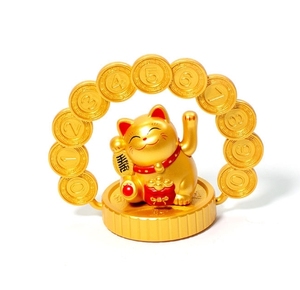 Gato de la fortuna que agita la <span class=keywords><strong>mano</strong></span> automática, Gato de coche que agita la fortuna solar para adornos de matrícula, decoración de negocios de apertura - Product Image 4