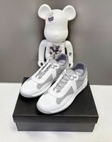 Chaussures de sport décontractées pour hommes en cuir, tendance American Cup, nouvelle collection, avec empeigne en maille cousue