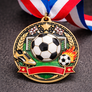 Fabricante Mayorista de Medallas y <span class=keywords><strong>Trofeos</strong></span> de Fútbol Personalizados en Metal Dorado y Plateado Antiguo para Torneos All Star - Product Image 2