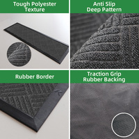 Maßgefertigte Trendige Moderne Schlingenflor-Treppenmatte mit Personalisiertem Muster, Rutschfeste Gummi-Treppenauflage für Holzstufen
