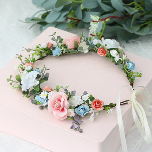 Serre-tête Couronne de Roses en <span class=keywords><strong>Papier</strong></span> en Gros d'Usine, Guirlande de Fleurs Artificielles Colorées pour Femmes, Accessoire Cheveux pour Fêtes et Cérémonies - Product Image 3
