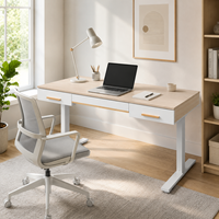 Bureau en bois moderne avec tiroirs, hauteur réglable, bureau de maison avec rangement pour salle de classe ou studio