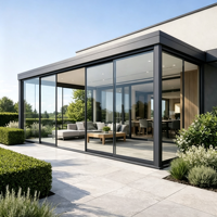 Fenêtres coulissantes en aluminium à rupture de pont thermique KOJOON pour maisons, fenêtres coulissantes pour maisons, fenêtres à cadre en aluminium, fenêtre double coulissante
