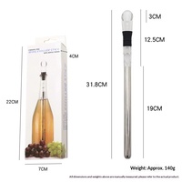 Bâton refroidisseur et décanteur à vin 3-en-1 en acier inoxydable 304 à refroidissement rapide pour le vin, pour les nouveaux accessoires de bar de style chinois