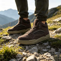 Chaussures décontractées pour hommes en daim à coupe haute avec logo personnalisé du fabricant, chaudes pour l'automne et l'hiver