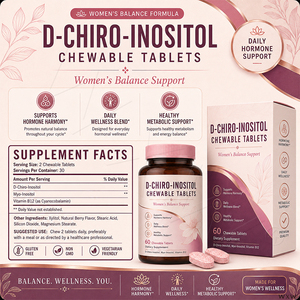 Compresse Masticabili di D-Chiro-Inositolo a Marchio Privato, Composto Nutritivo Naturale per l'Equilibrio Ormonale e il Potenziamento del Metabolismo per Donne Adulte - Product Image 6