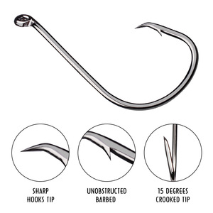 7384 100 pièces/sac Hameçons circulaires 2x plus résistants, Hameçons offset Octopus pour la pêche au poisson-chat, au bar, à la <span class=keywords><strong>truite</strong></span>, au lucioperca et en eau salée - Product Image 3