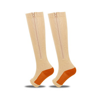 Chaussettes de compression respirantes en tricot Naapesi pour le soutien des varices et l'atténuation des gonflements et œdèmes (2 paires, bout ouvert, sans fermeture éclair, XXL)
