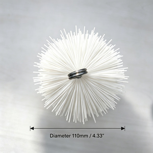 Brosse à <span class=keywords><strong>cheminée</strong></span> en nylon à tête ronde de 110 mm, connexion filetée, pour un nettoyage en douceur des cheminées et des tuyaux - Product Image 2