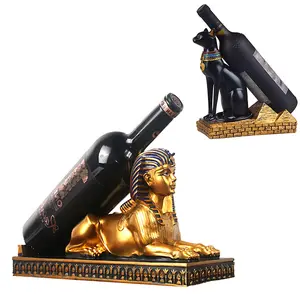 Wijnrek Luxe Egypte Beeldhouwbar Home Versieren Creatieve Hars Sfinx Design Wijnfles Houder Decor