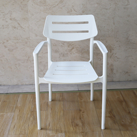 Chaise de jardin en plastique, fauteuil d'extérieur avec dossier à lattes et accoudoirs, multicolore, pour pelouse, balcon, cour, mobilier de jardin