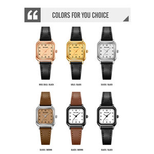 Montre pour femme à quartz, cadran texturé 25 mm, bracelet en cuir, étanche, avec design sportif minimaliste et élégant, personnalisable OEM/ODM - Product Image 2