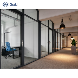 Graki 3H Modern Çerçeveli Çelik Cam Bölme Duvarı, Yangına Dayanıklı Buzlu Oda Bölücü, Yüksek Etkili Ses Yalıtımı ile - Product Image 6
