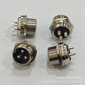 Conector de Aviación GX16 F2 de 2 y 10 Pines, Conector Pasante de Pared, Aleación de Zinc, Niquelado, Contacto de Cobre Plateado - Product Image 2