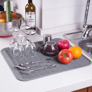 Tappetino assorbente lavabile arancione assorbente rubinetto di scarico tappetino da cucina in <span class=keywords><strong>Silicone</strong></span> tappetino per acqua - Product Image 3