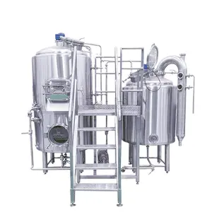 100L Tiantai low price mini beer machine stainless steel steam heated combined three vessel brewhouse home making beer