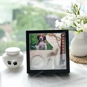 6 7 inch Dog Cat Pet Paws Keepsake Clay Kit Picture Frame Fur teeth keepsake Paw Memorials Wooden Photo Frame DIY Kits