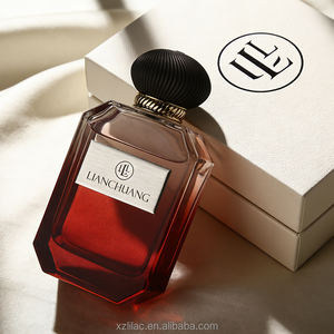 <span class=keywords><strong>Vente</strong></span> directe d'usine de flacons de parfum en verre de luxe de 100 ml, flacon en verre noir, couleur personnalisée et étiquette métallique avec boîte d'emballage - Product Image 2