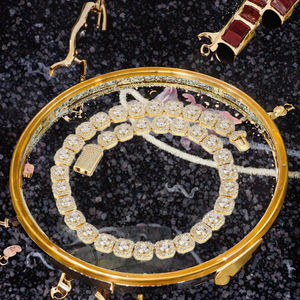 Collier unique pour femme en laiton 12 mm, chaîne grain de café, zircon glacé, plaqué or, bijoux de mode hip-hop pour anniversaire - Product Image 3