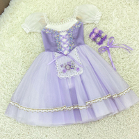 Robe de ballet romantique Edance AL-R0690 Giselle Coppelia, longue robe tutu pour spectacle de danse avec décoration florale pour filles