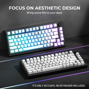 XVX Gaming White WEB Pattern OEM PBT + PC Keycap Set para interruptores MX Teclado mecánico <span class=keywords><strong>ANSI</strong></span> US 61/68/75/87/98/96/104-Key - Product Image 3