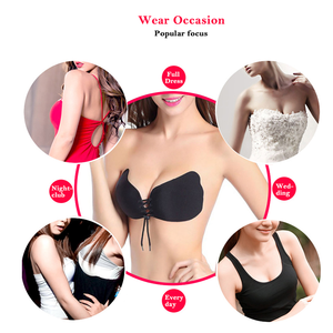 Oucheng-<span class=keywords><strong>Sujetador</strong></span> adhesivo sin mangas para mujer, Push Up inalámbrico sin tirantes, Invisible, con forma de ala - Product Image 4