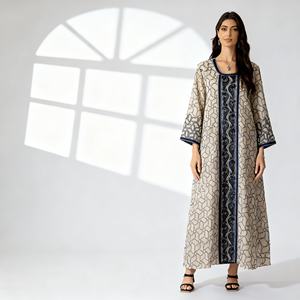 Luxury Custom Embroidery Polyester Abaya Dress for Muslim Women Elegant <b>Evening</b> Party Occasion - Product Image 1