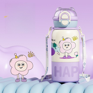 Vaso Infantil Aislado de Acero Inoxidable 316 con Medidor de Temperatura, Correa Portátil para la Escuela, Doble Pared, para Niños y Niñas de Jardín de Infancia - Product Image 4