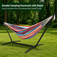Hamac double portable avec support, hamac de camping en coton pour 2 personnes, siège de relaxation pour patio
