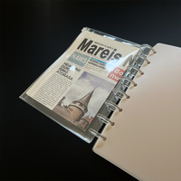 Porte-documents A5 en PVC imperméable de haute qualité avec fermeture éclair et perforation champignon, pochette transparente pour documents et budget