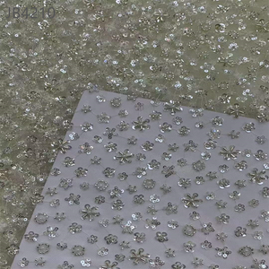 قماش شاوشينغ بنجدا من النايلون والبوليستر ، تواء بورش بنمط يتدفقون ، قماش مطرز من التول الشبكي لفساتين - Product Image 3