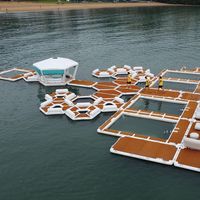 Asie gonflables sur mesure point de chute DWF matériel eau flottant air ponton gonflable dock plate-forme de pont