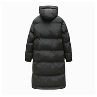 Doudoune Longue Vintage Homme Matériaux Premium Logo Personnalisé Doudoune Capuche Fermeture Éclair Imperméable Tricotée Noir Blanc