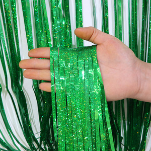 Pita Foil Berkilau untuk Pesta Hari Valentine, Tirai Rumbai Foil Perak, Dekorasi Pesta, Tirai Tinsel Metalik - Product Image 5