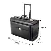 Valise à roulettes pilote unisexe pour hommes en vente en gros d'usine Bagages de voyage en pu avec roulette Spinner Boarding Case
