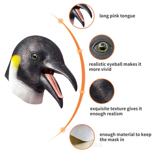 Máscara <span class=keywords><strong>de</strong></span> <span class=keywords><strong>pingüino</strong></span> para Halloween, suministros <span class=keywords><strong>de</strong></span> disfraz <span class=keywords><strong>de</strong></span> fiesta, cara completa, utilería, cubierta para la cabeza, simulación <span class=keywords><strong>de</strong></span> grasa, Cosplay - Product Image 6