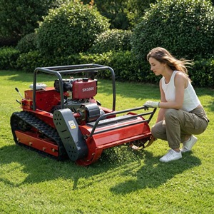 3-in-1 Function Single Cylinder <b>Remote</b> <b>Control</b> Flail <b>Mower</b> SK-G800 800mm Grass Cutting Machine with <b>Tracks</b> - Product Image 4